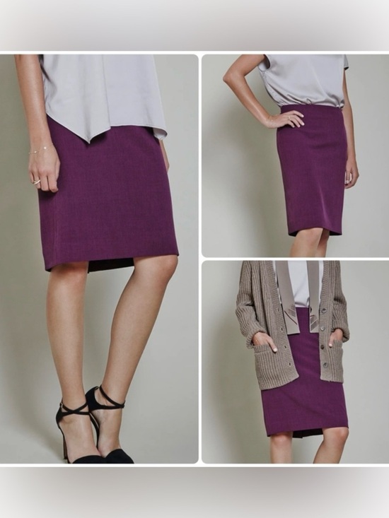 MM Lafleur Dresses & Skirts - NWT MM Lafleur Noho Skirt Women’s 8 Deep Plum Purple Straight Pencil Corporate